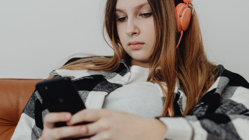 Young person on a phone