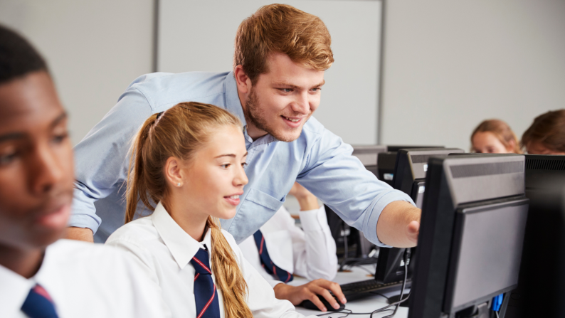 teacher helping survey